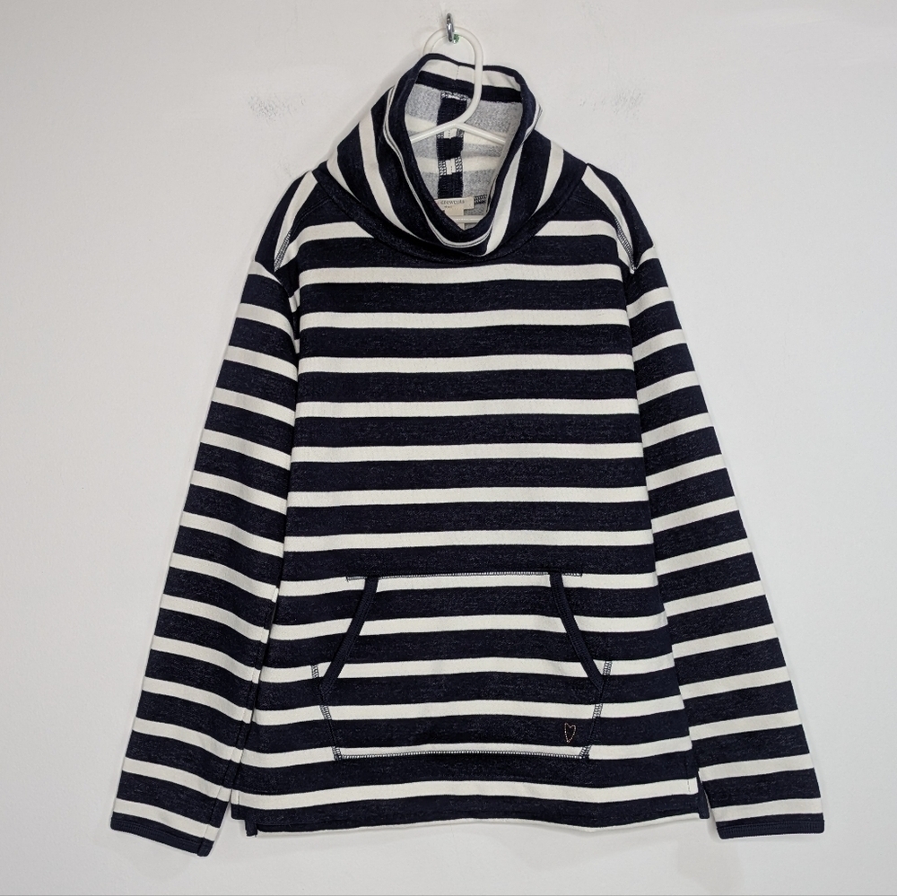 NWT Crewcuts blue white striped cowl neck sweatshirt L